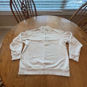 Lululemon Steady State Half Zip Pullover Sweatshirt Men’s XS Cream Grey SPOTS